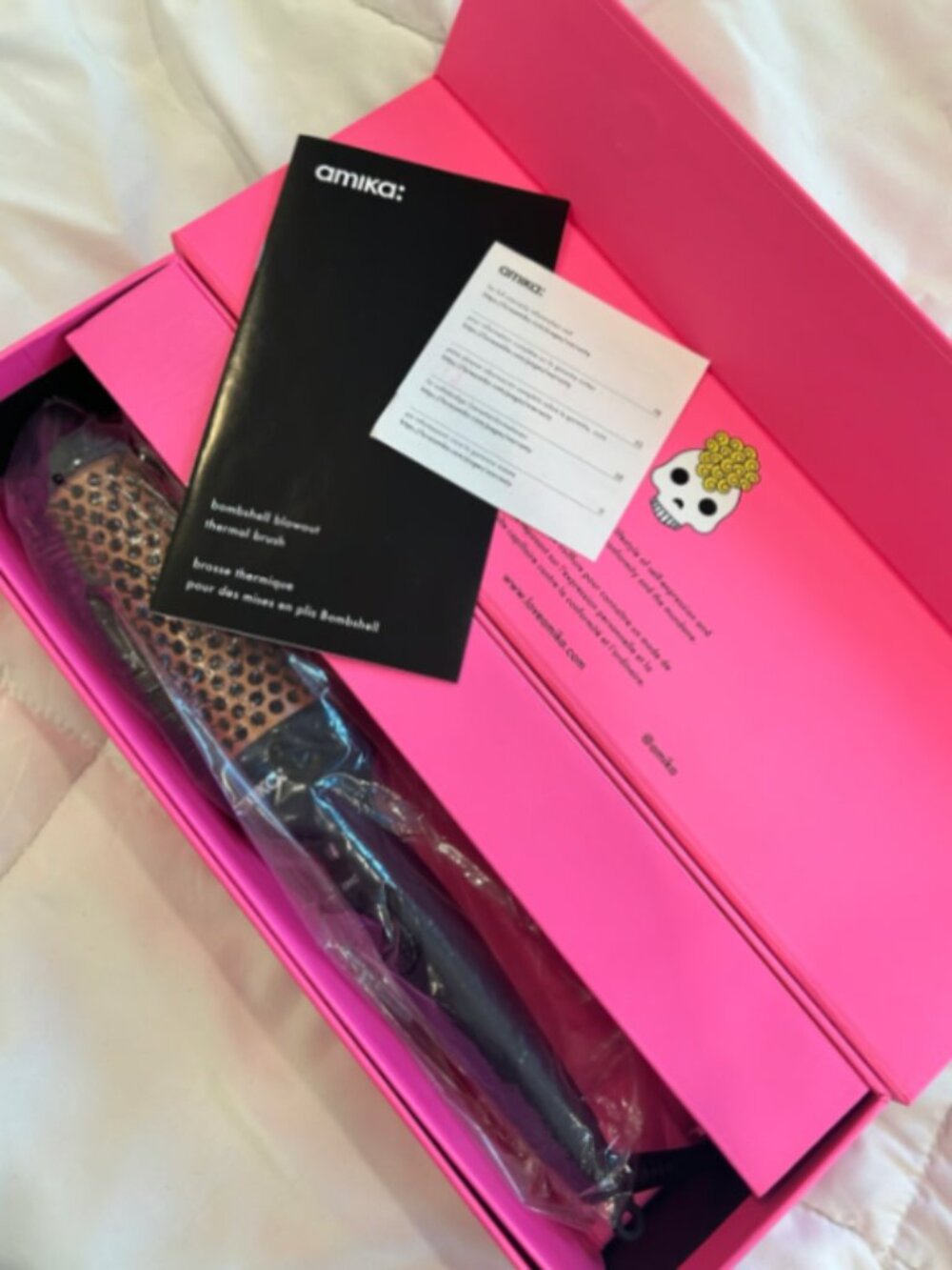 NWT Amika Blowout Babe Thermal Brush in Black & Rose Gold